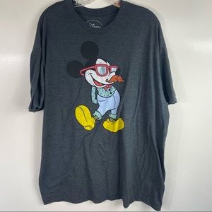 Men’s Disney Mickey Mouse Nerd Short Sleeve TShirt Size XXL